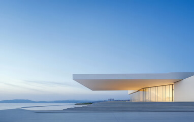 Fototapeta premium Minimalist modern architecture and spatial structure 