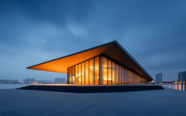 Fototapeta premium Minimalist modern architecture and spatial structure 
