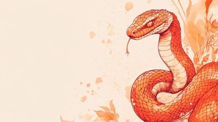 Obraz premium A snake as a Chinese zodiac sign