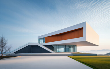 Minimalist modern architecture and spatial structure
