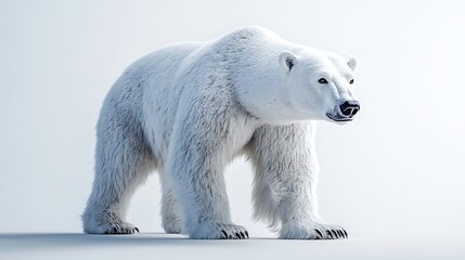 Fototapeta premium Fierce Polar Bear Staring Across Icy Tundra in Arctic Image