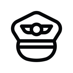pilot hat icon. vector line icon for your website, mobile, presentation, and logo design.
