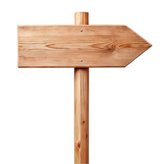 Fototapeta premium wooden arrow sign post or road signpost isolated on transparent background