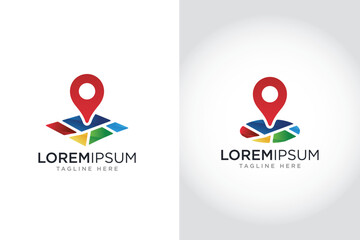 Fototapeta premium Map Logo Pin map location illustration