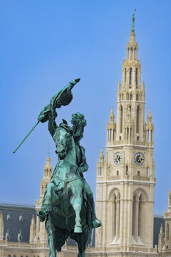 Statue of Archduke Charles on the Heldenplatz in front of the Viennese City Hall