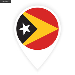 Fototapeta premium Timor-Leste marker icon with white border on white background. Timor-Leste pin icon isolated on white background 