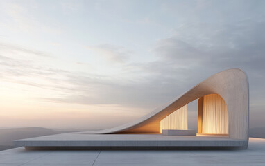 Fototapeta premium Minimalist modern architecture and spatial structure