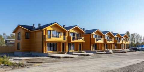 Construction of a town houses from SIP panels.