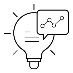 Strategic Growth Icon – A Light Bulb with a Growth Chart, Depicting Planned Growth and Forward-Thinking Solutions