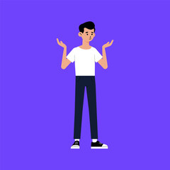young confused standing vector eps illustration