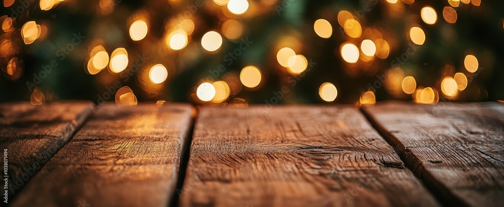 Poster the table with bokeh lights