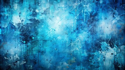 Obraz premium Abstract Blue and White Textured Background with Distressed Lines and Stains
