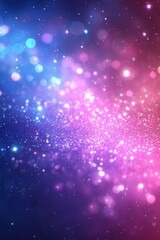 A mesmerizing display of swirling colors and bright particles creates a stunning cosmic background. This captivating scene bursts with vivid blues, pinks, and purples, evoking a sense of wonder and be