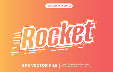 Editable Text Effect Rocket Style