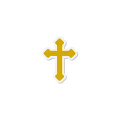 Christian Cross icon isolated on transparent background