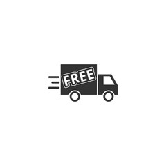 Delivery service sign. Delivery by car or truck icon isolated on transparent background
