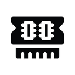 ram icon. vector glyph icon for your website, mobile, presentation, and logo design.