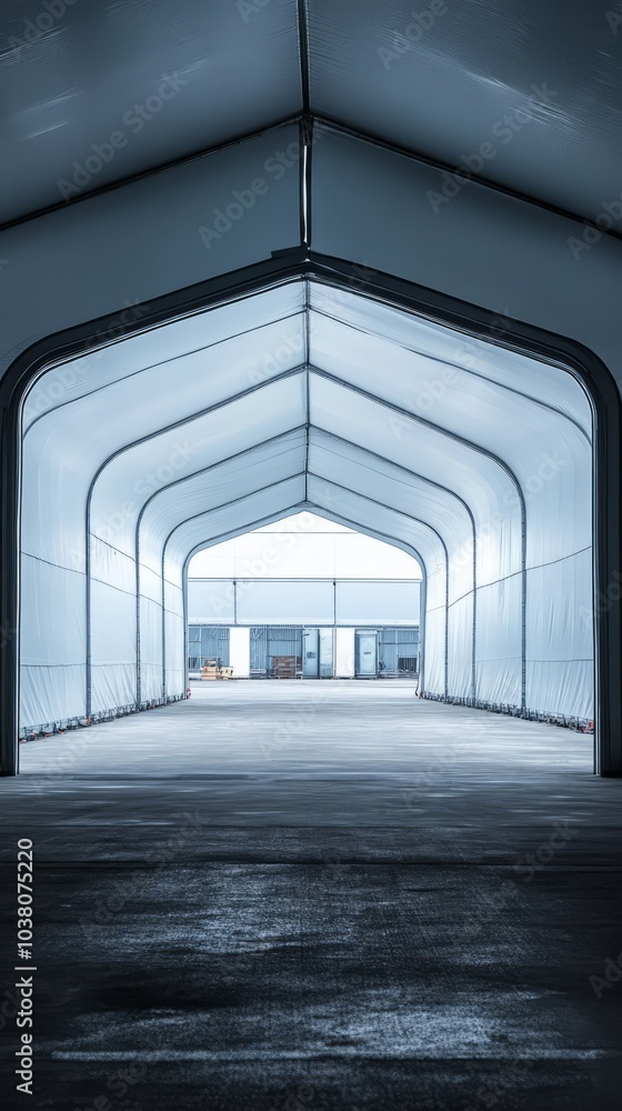 Poster modern architecture: a minimalist and abstract view of an architectural structure, the tunnel-like d