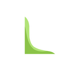 abstract green wave curve element