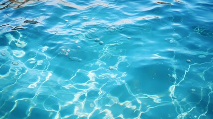 Fototapeta premium Crystal clear blue water reflecting sunlight beautifully.