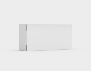 A White Rectangular Cardboard Box Mockup For Packaging, Positioned Horizontally 3d Illustration