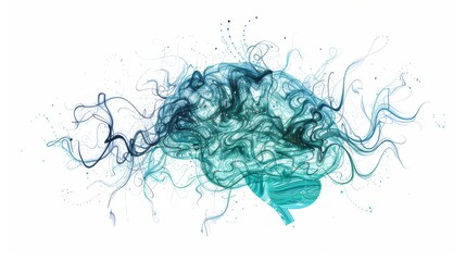 Fototapeta premium a surrealistic interpretation of the human brain as a celestial symphony, with neurons firing like musical notes and creating a harmonious melody of thought and perception