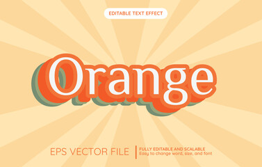 Editable Text Effect Thick Orange Style