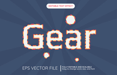 Editable Text Effect Rainbow Gear Style