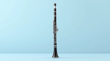 Clarinet isolated on white and black backgrounds, highlighting its silver keys and woodwind details