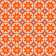 Floral Orange Kaleidoscope