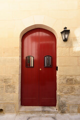 Colorful bright traditional door in Mdina, Malta