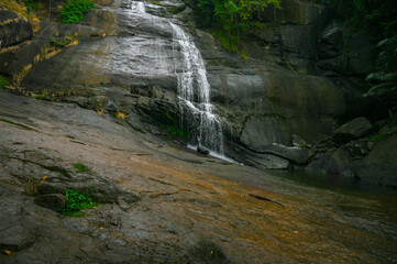 A beautiful waterfall inside the forest, Thusaharagiri waterfall during monsoon