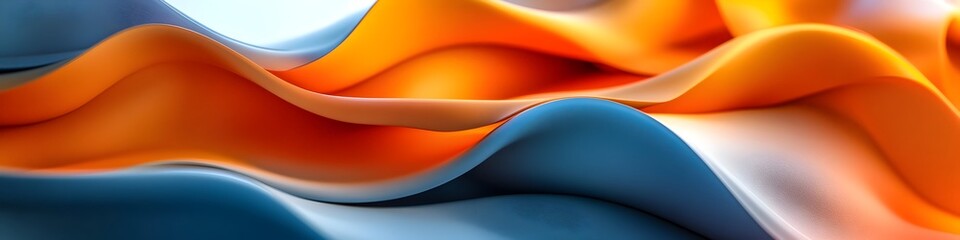 Captivating Abstract Geometric 3D Render with Dynamic Fluid Waves and Smooth Curves