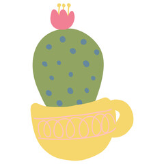 Cute Cactus in yellow pot