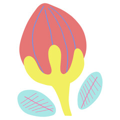 illustration of an leaf and flower in abstract style