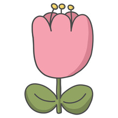 pink flower with leaves