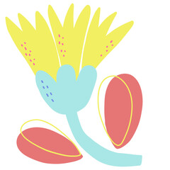 Colorful flower in abstract shape