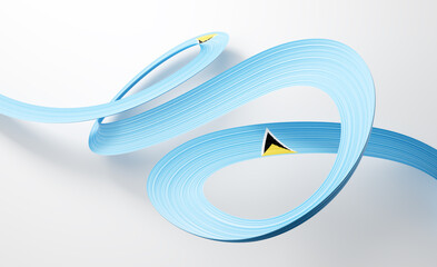 3d Flag Of Saint Lucia 3d Shiny Waving Ribbon Flag Isolated On White Background 3d Illustration