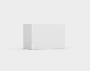 A White Rectangular Cardboard Box Mockup For Packaging, Positioned Horizontally 3d Illustration