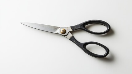 Fototapeta premium Gardening scissors with black handles isolated on white background. Generative AI