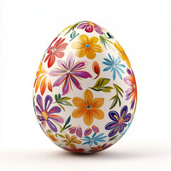 easter egg with flowers and pattern