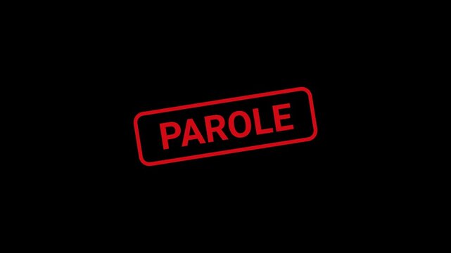 Parole Text Stamp Animation