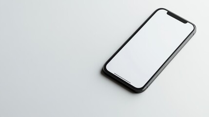 Modern Smartphone on White Background Minimalist Technology Display. Generative AI