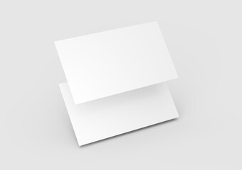 Two Clean White Business Card Mockups Each Showcasing A Branding Card Template 3D Illustration
