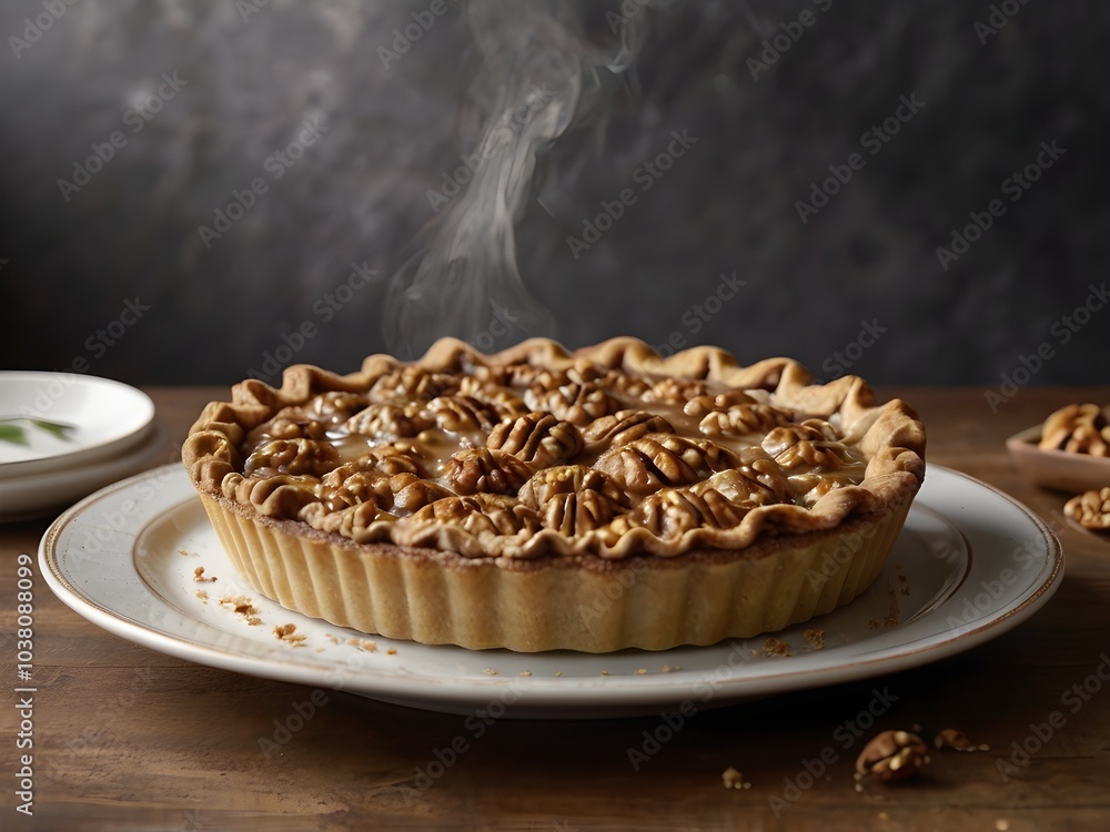 Wall mural sweet and delicious walnut pie