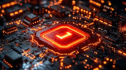 Fototapeta premium Abstract Close-Up of High-Tech Circuit Board