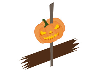 halloween pumpkin On a white background.