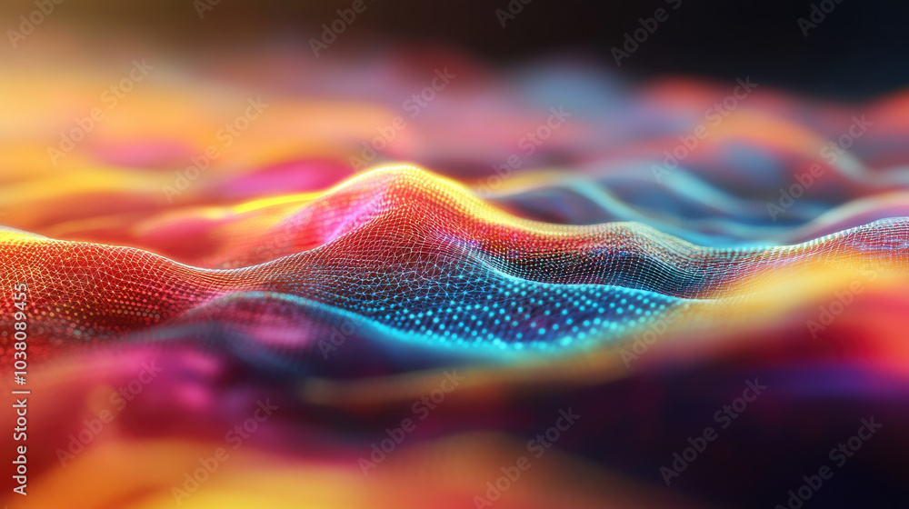 Poster futuristic mesh design concept, exploring the intricate relationships within the technology landscap