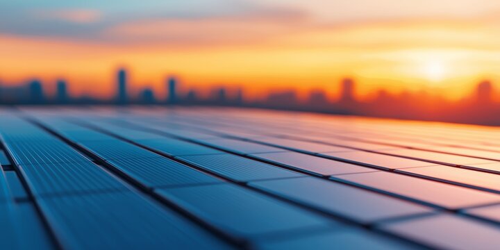 Modern Solar Energy Infrastructure in Urban Setting