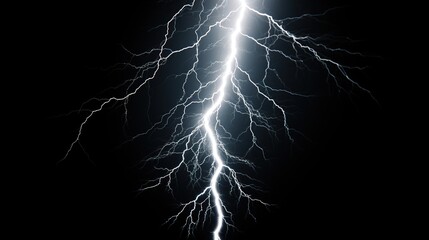 Lightning flash Isolated on a black background